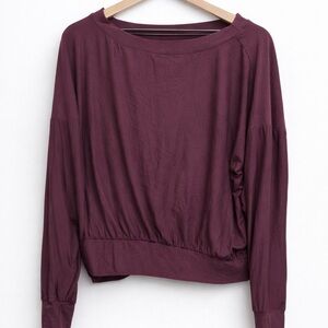 Old Navy Active CloudMotion Burgundy Top XXL | Soft Lounge Cropped Pullover